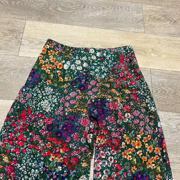 Anthropologie Floral Wide Leg Pants - Multicolor Size 6 Good Conditition - Picture 8 of 15